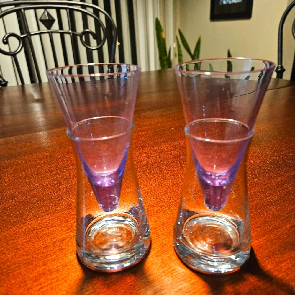 Lavender Shooters Chillers Shot Glass Set Vintage